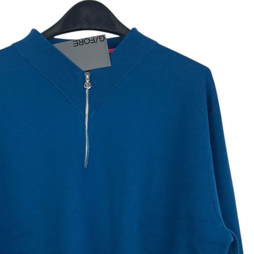 NEW G/Fore Quarter‎ Zip Pullover Mens XXL Petrol Blue New Wool Blend $255